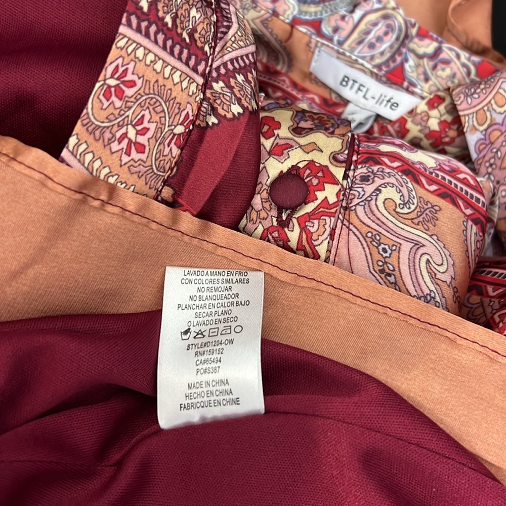 NWT BTFL-Life Long Sleeve Maxi Shirt Dress Sz S Beautiful - Picture 11 of 11